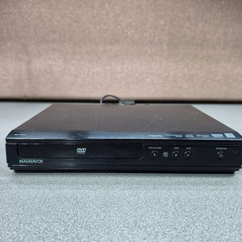 Magnavox DVD Player MDV3000 Black Good 1080p HDMI Up-Conversion Progressive Scan